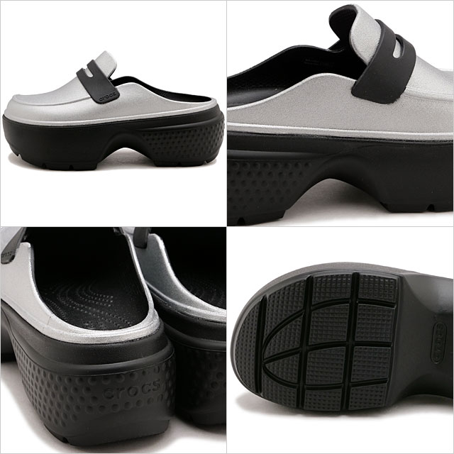 crocs クロックス サンダル ストンプ メタリック ローファー