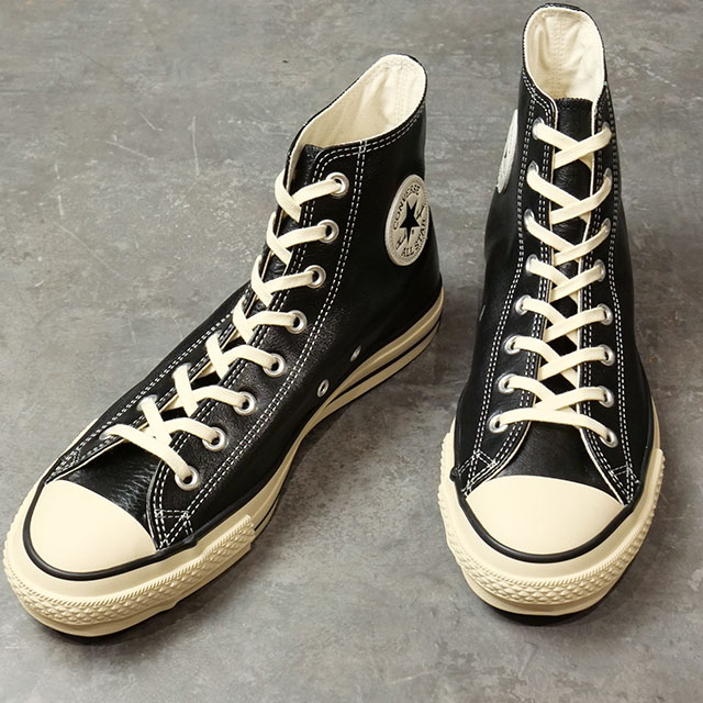 コンバース CONVERSE スニーカー レザー オールスター J ハイカット 31312810 FW24 LEATHER ALL STAR J HI  メンズ・レディース 靴 シューズ 日本製 BLACK