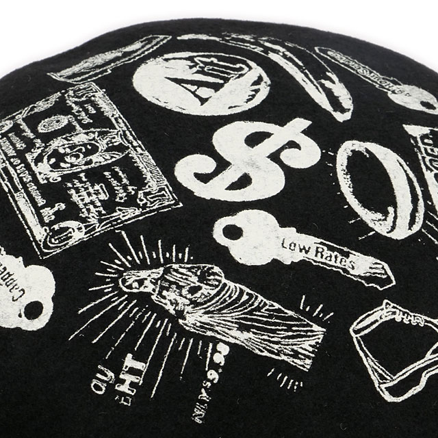 CA4LA（カシラ） ベレー帽 CAW00596 FW24 BLACK AND WHITE PAINTINGS