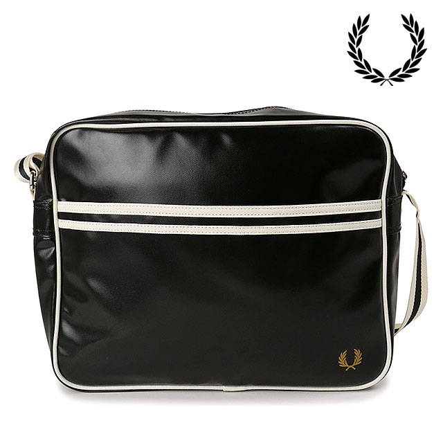 �t���b�h�y���[ FRED PERRY �N���V�b�N�V�����_�[�o�b�O L8257-D57 FW24 14.5L CLASSIC SHOULDER BAG �����Y�E���f�B�[�X �� TPU BLACK ECRU ���K�戵�X