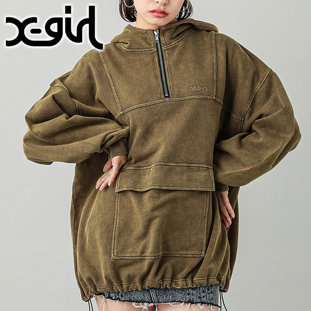 X-girl（エックスガール） アノラック スウェットトップ 105243012001