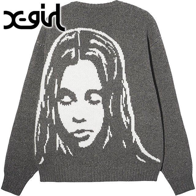X-girl（エックスガール） フェイスニットカーディガン 105243015005