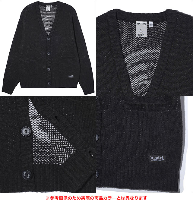 X-girl（エックスガール） フェイスニットカーディガン 105243015005