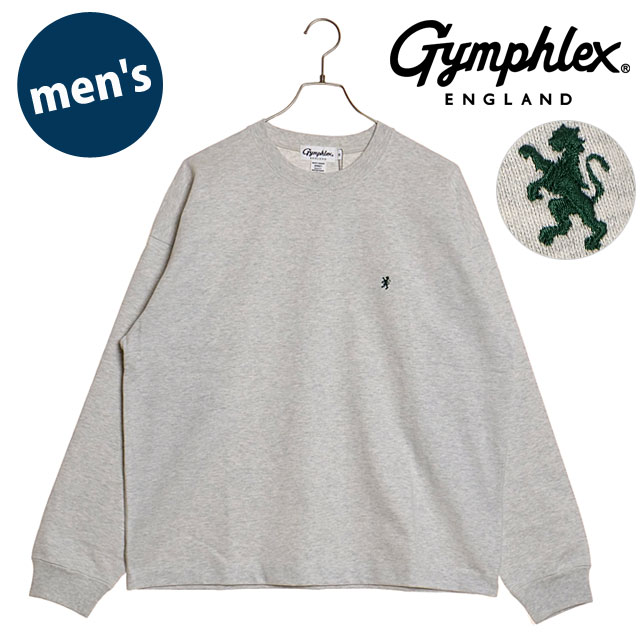 GYMPHLEX / クルーネック ロングスリーブ Tシャツ ライトグレー セール】GYMPHLEX / クルーネック ロングスリーブ Tシャツ（T