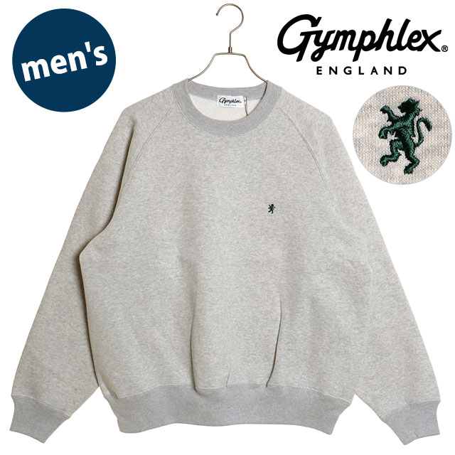 �W���t���b�N�X Gymphlex �X�E�B���O�X���[�u �N���[�l�b�N�v���I�[�o�[ GY-C0292-TCF M SWING SLEEVE CREW NECK P.O. �����Y �g���[�i�[ TOP-GREY ���K�戵�X