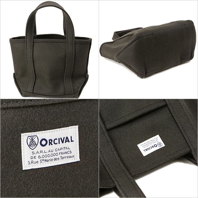 【美品】ORCIVAL メルトン トートバッグ 　スモール　スレートグレー ORCIVAL オーシバル ヘビーメルトン トートバッグ スモール OR