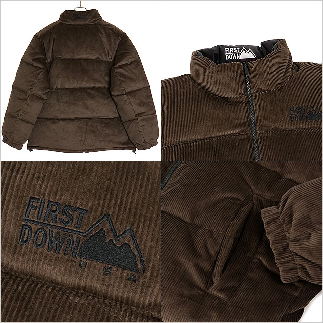 ファーストダウン FIRST DOWN バブル ダウンジャケット コーデュロイ F742003-35 FW24 BUBBLE DOWN JKT  CORDUROY メンズ アウター リバーシブル BROWN