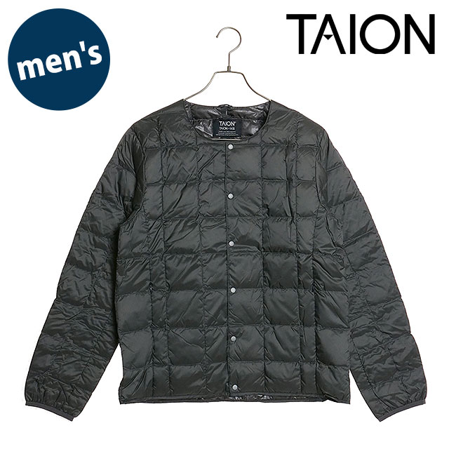 タイオン TAION クルーネックボタンダウンジャケット [TAION-104 FW24] M CREW NECK DOWN JKT メンズ アウター インナーダウン ベーシック BLACK 正規取扱店 TAION（タイオン） クルーネックボタンダウンジャケット TAION-104