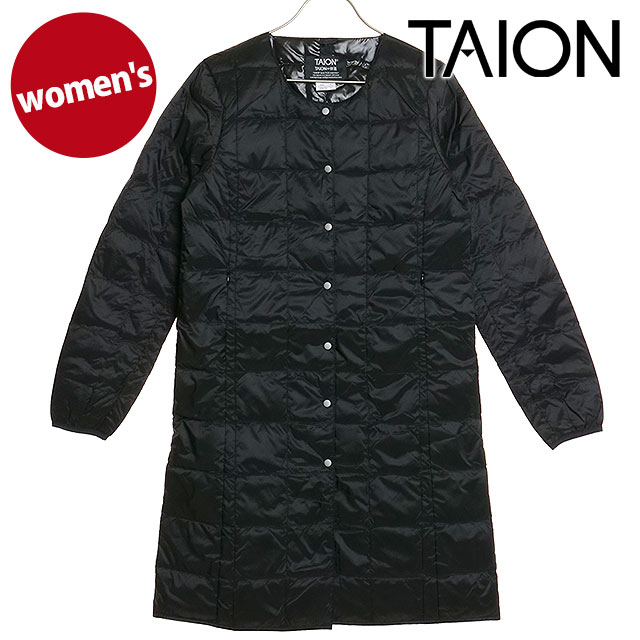 TAION-W104 ブラック ダウンジャケット 楽天市場】【公式】TAION（タイオン）ベーシック クルーネックボタン