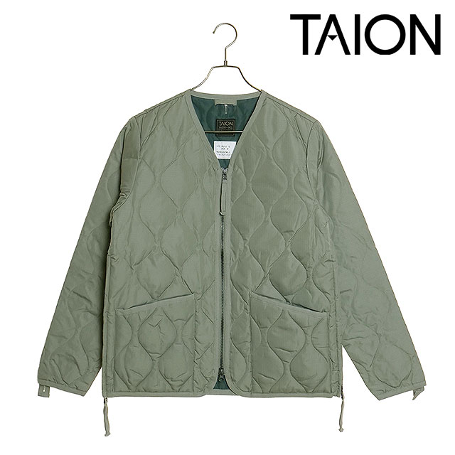 TAION（タイオン） ミリタリー ダブルジップVネックダウンジャケット