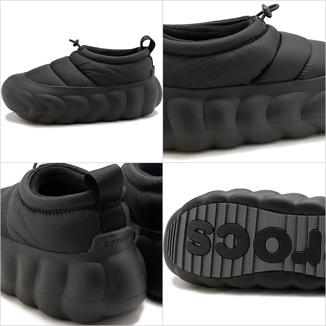 クロックス crocs スニーカー オーバーパフ モック 210668-060 FW24Q4 OverPuff Shorty メンズ・レディース 靴 スリッポン 厚底 Black Black 正規取扱店 | crocs | 02