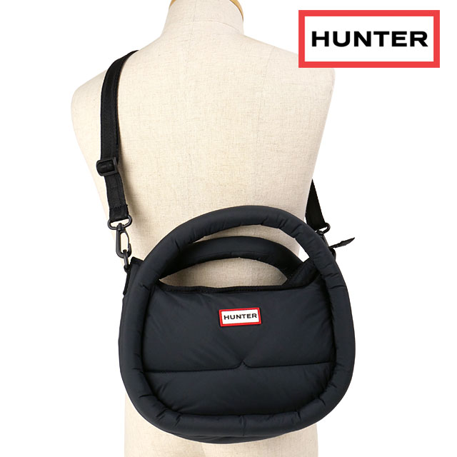定価17600 新品 HUNTER バッグ ハンター UBX3712KBM HUNTER（ハンター） フレームド パファー ミディホーボー UBX3712KBM