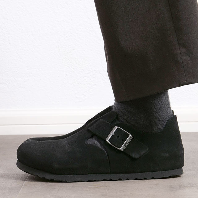 極美品 ビルケンシュトック メンフィス 27 コンフォートシューズ 黒 本革 BIRKENSTOCK（ビルケンシュトック） レザーシューズ ロンドン 1028103