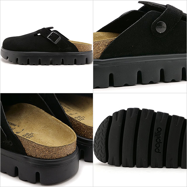 ビルケンシュトック BIRKENSTOCK サンダル ボストン チャンキー 1028317 FW24 BOSTON CHUNKY レディース 厚底  健康 BLACK | SUEDE-LEATHER