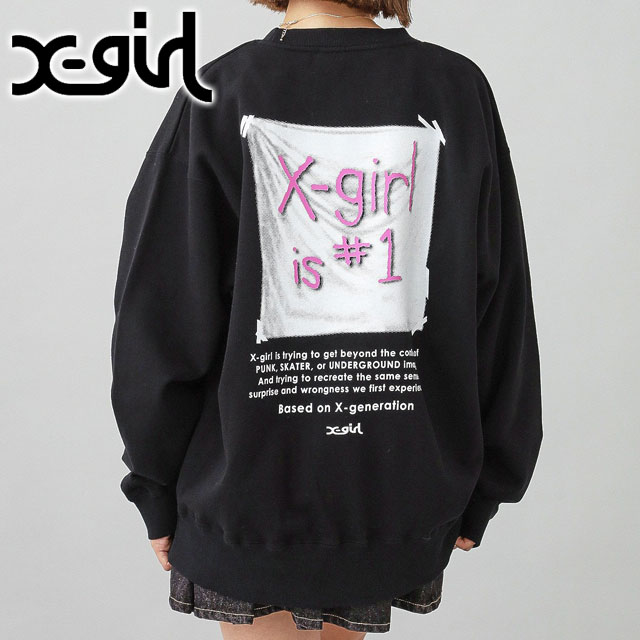 X-girl（エックスガール） フラッグビッグスウェットトップ