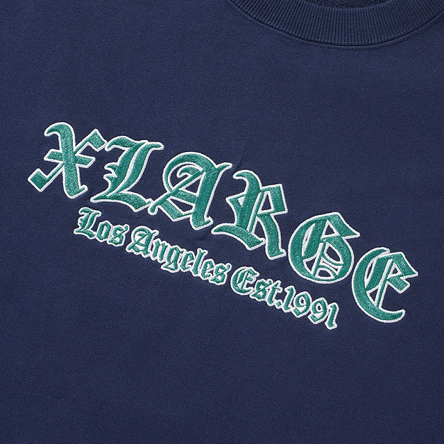 エクストララージ XLARGE オールドイングリッシュロゴ クルーネック スウェットシャツ 101244012025 OLD ENGLISH LOGO CREWNECK SWEATSHIRT NAVY 正規取扱店_3