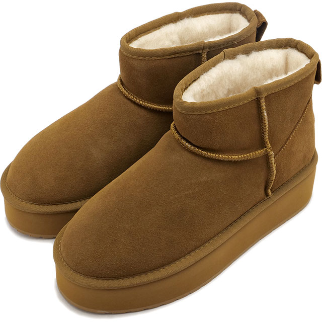 エミュEMU Australia キャメルムートンブーツ新品24 エミュ オーストラリア EMU Australia ムートンショートブーツ