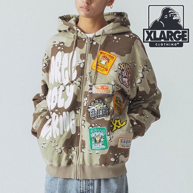XLARGE（エクストラ ラージ） マルチロゴ ジップアップフーデッド