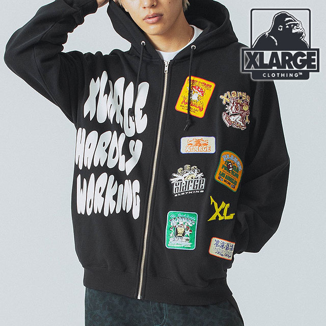 XLARGE（エクストラ ラージ） マルチロゴ ジップアップフーデッド