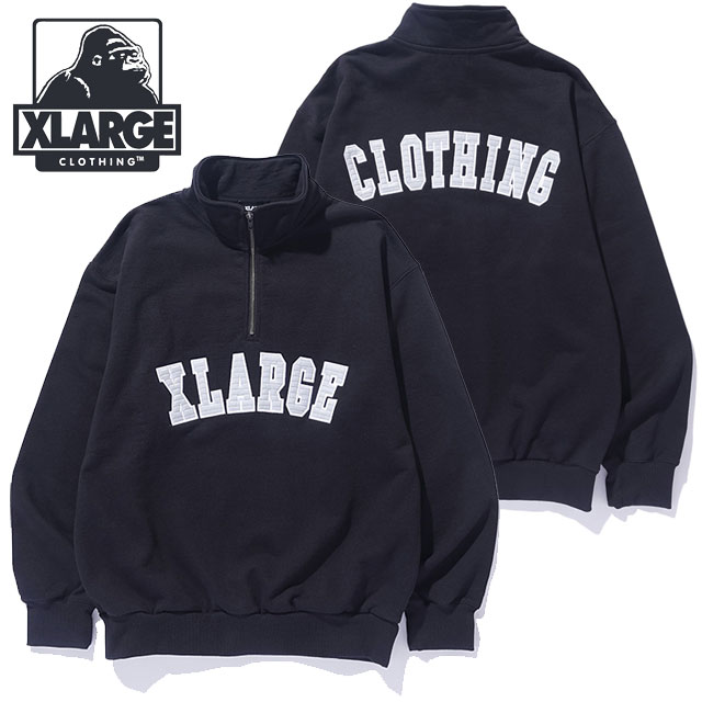 XLARGE（エクストラ ラージ） アーチロゴ ハーフジップ スウェット