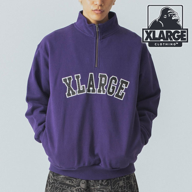 XLARGE エクストララージ アーチロゴ ハーフジップ スウェット