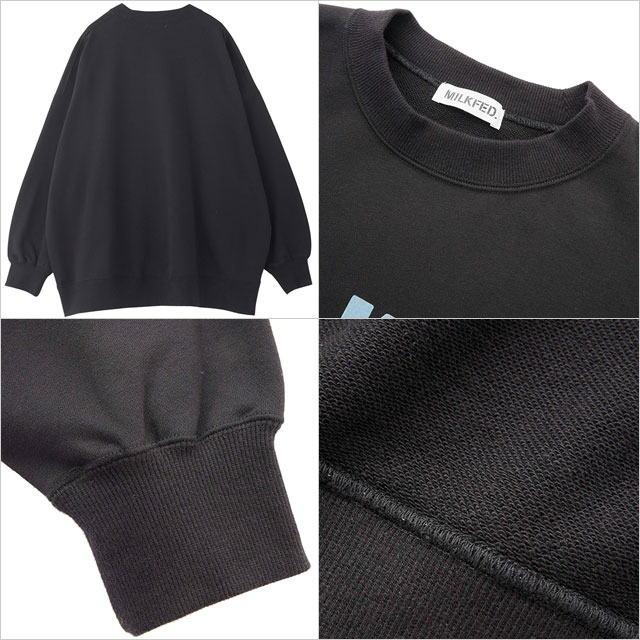 ミルクフェド MILKFED. ロゴビッグスウェットトップ 103244012003WINTER LOGO BIG SWEAT TOP レディース トレーナー スウェットシャツ BLACK 正規取扱店 MILKFED. ミルクフェド ロゴビッグスウェットトップ