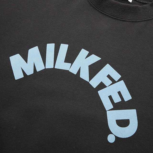 ミルクフェド MILKFED. ロゴビッグスウェットトップ 103244012003WINTER LOGO BIG SWEAT TOP レディース トレーナー スウェットシャツ BLACK 正規取扱店 MILKFED. ミルクフェド ロゴビッグスウェットトップ