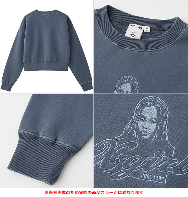 エックスガール X-girl フェイスピグメントダイド コンパクトスウェットトップ 105244012027WINTER FACE PIGMENT DYED COMPACT SWEAT TOP BLACK 正規取扱店 X-girl エックスガール フェイスピグメントダイド コンパクト
