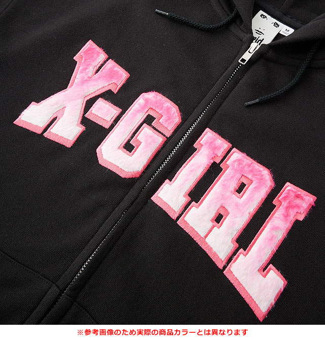 X-girl（エックスガール） フェイクファーロゴ ジップアップ