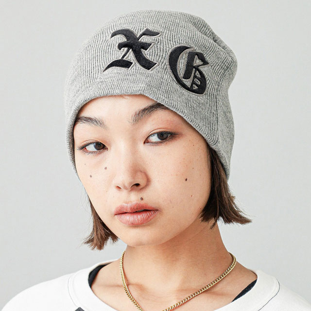 X-girl（エックスガール） パッチドロゴ ビーニー 105244051003