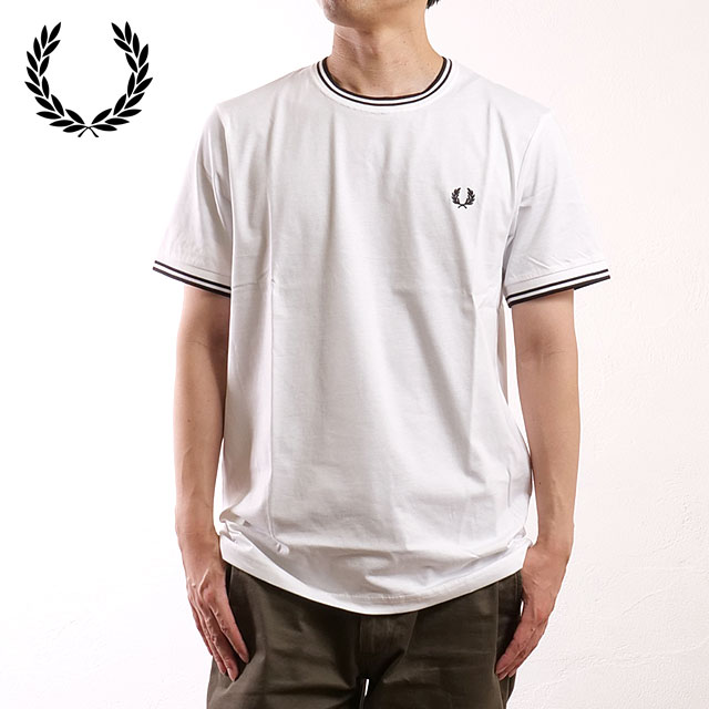 �t���b�h�y���[ FRED PERRY �����Y �c�C�� �e�B�b�v�h T�V���c M1588-100 M1588V-100 �t���b�h�E�y���[ FREDPERRY TWIN TIPPED T-SHIRT WHITE  ���K�戵�X