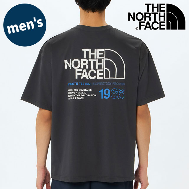 �U�E�m�[�X�E�t�F�C�X THE NORTH FACE �V���[�g�X���[�u�C�[�G�X66���S���C�h�e�B�[ NT32597-K SS25 S S ES 66 Logo Wide Tee �����Y �u���b�N  ���K�戵�X
