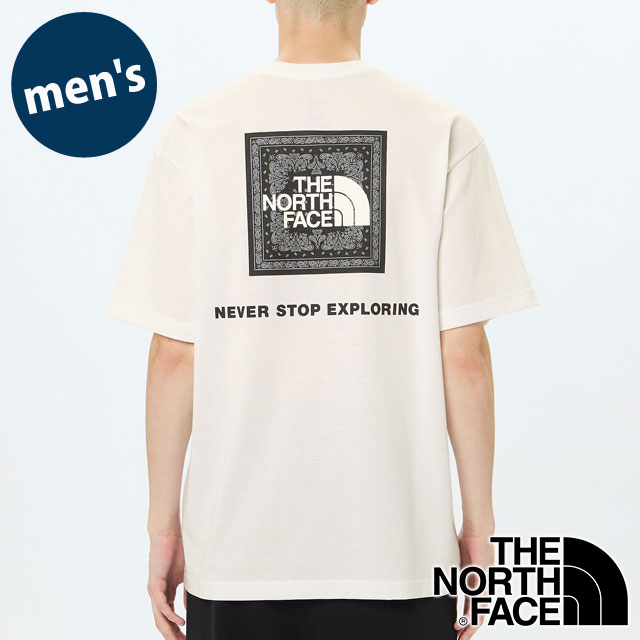 �U�E�m�[�X�E�t�F�C�X THE NORTH FACE �V���[�g�X���[�u�o���_�i�X�N�G�A���S�e�B�[ NT32446-W2 SS25 S S Bandana Square Logo Tee �z���C�g2  ���K�戵�X