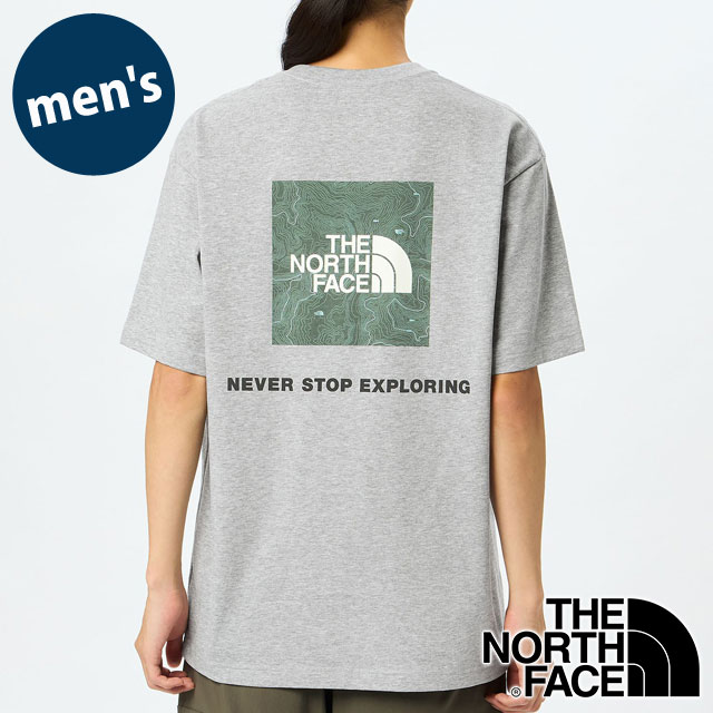 �U�E�m�[�X�E�t�F�C�X THE NORTH FACE �V���[�g�X���[�u�o�b�N�X�N�G�A�g���o�[�X���S�e�B�[ NT32543-Z SS Back Square Traverse Logo Tee �O���[  ���K�戵�X