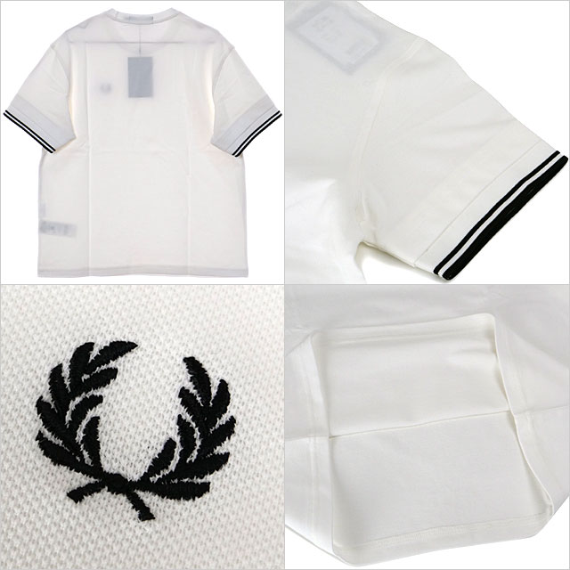 フレッドペリー FRED PERRY ティップド ピケTシャツ G9167-129 SS25 TIPPED PIQUE T-SHIRT レディース トップス 半袖 鹿の子 -WHITE  正規取扱店