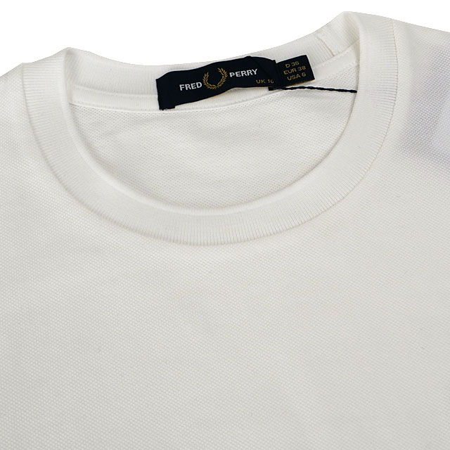 フレッドペリー FRED PERRY ティップド ピケTシャツ G9167-129 SS25 TIPPED PIQUE T-SHIRT レディース トップス 半袖 鹿の子 -WHITE  正規取扱店