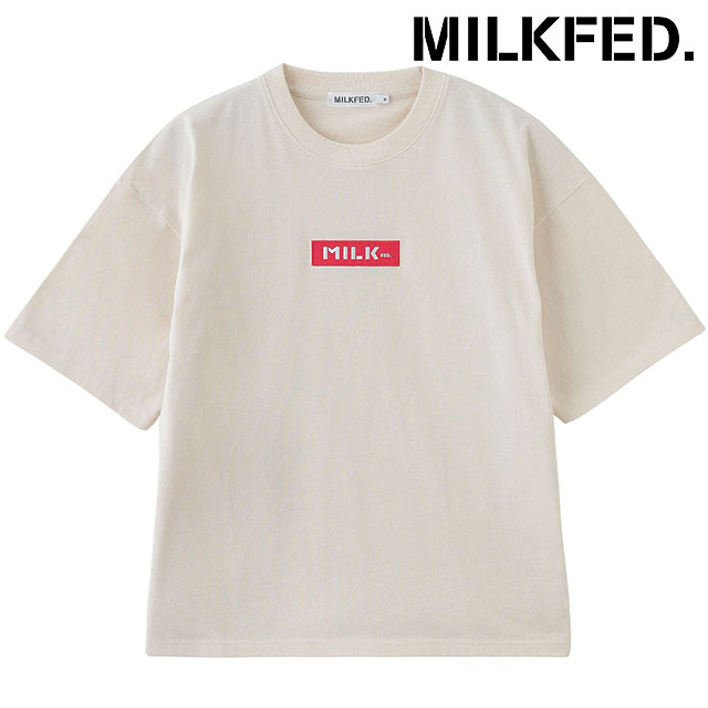 ミルクフェド MILKFED. エンブロイダリー バー ワイド ショートスリーブTシャツ 103251011009 SS25 EMBROIDERY BAR WIDE S S TEE LtPINK  正規取扱店 MILKFED. ミルクフェド エンブロイダリー バー ワイド ショート