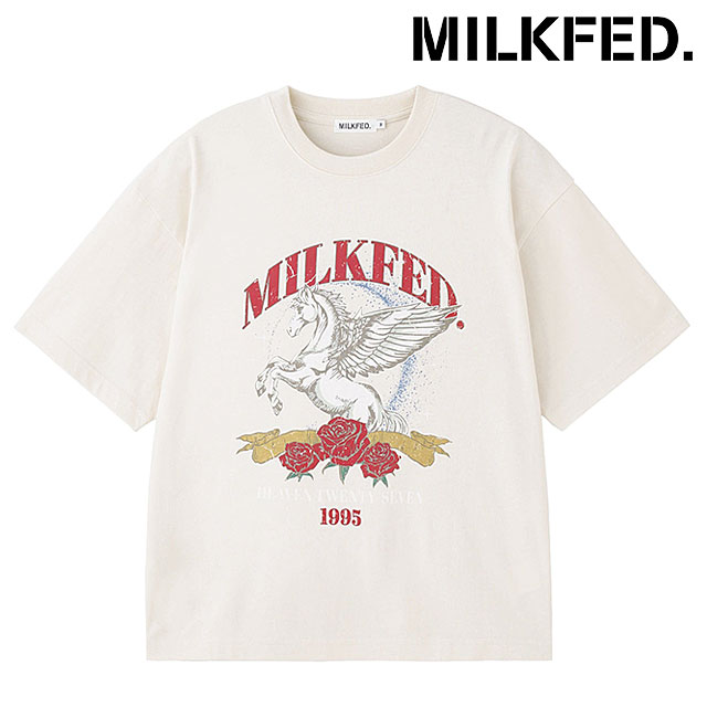 ~NtFh MILKFED. yKTX Be[WX^C Ch V[gX[uTVc 103251011012 PEGASUS VINTAGE STYLE WIDE TEE OFF-WHITE  K戵X