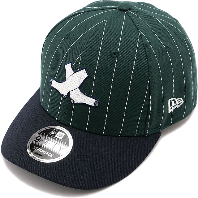 2点②花柄 ホワイトソックス グリーンリブ ホワイトソックス キャップ（NEW ERA）（柄：ストライプ）のおすすめ