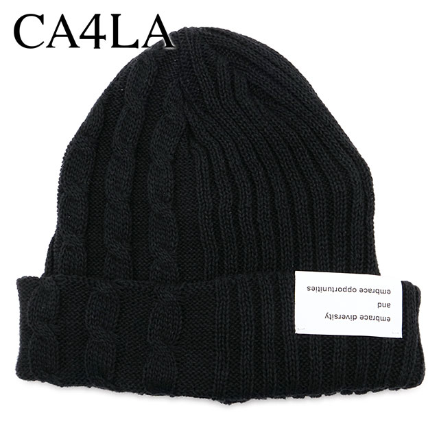 カシラ CA4LA ニットキャップ AKM00097 SS25 MIXED SS KNIT メンズ 帽子 ニット帽 ビーニー フリーサイズ BLACK 正規取扱店