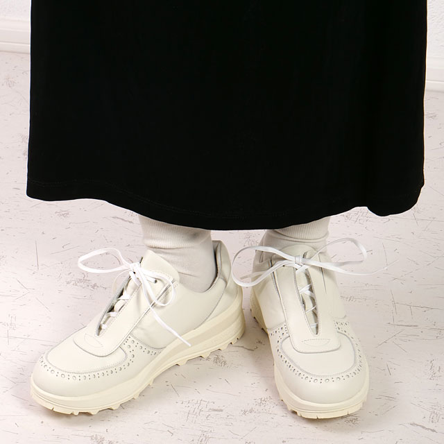 返品送料無料 ショセ トラベルシューズ TRAVEL SHOES by chausser アクティブ レザースニーカー TRA-024 SS25 Active Leather sneakers 日本製 WH 正規取扱店の画像