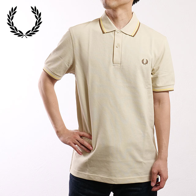 FRED PERRY フレッドペリー ポロシャツ ベージュ カーキ　Lサイズ 中古・古着通販】FRED PERRY (フレッドペリー) FRED PERRY ポロシャツ