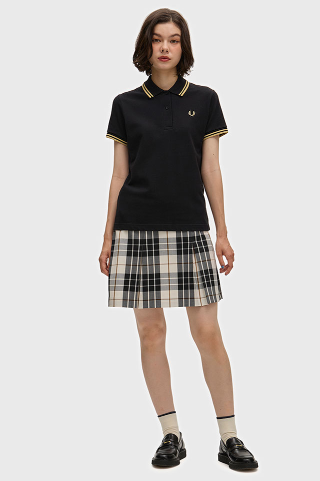 フレッドペリー FRED PERRY ポロシャツ ツイン ティップド フレッドペリーシャツ G12-157 SS25Q2 TWIN TIPPED FRED PERRY SHIRT BLACK CHAMPAGNE 正規取扱店