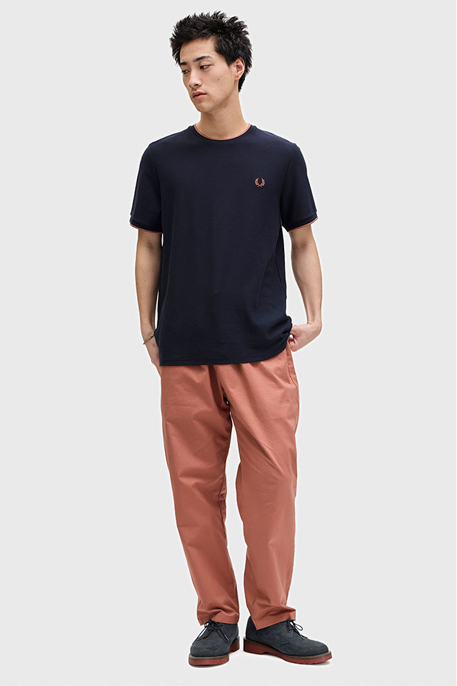 【フレッドペリー】クレープ ピケ Tシャツ M8585 FRED PERRY/フレッドペリー/CREPE PIQUE T-SHIRT M8585 – calif