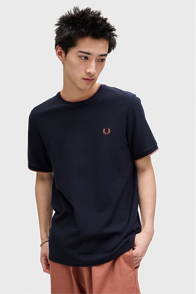 【フレッドペリー】クレープ ピケ Tシャツ M8585 FRED PERRY/フレッドペリー/CREPE PIQUE T-SHIRT M8585 – calif