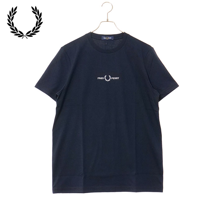 フレッドペリー FRED PERRY エンブロイダード Tシャツ [M4580-248 SS25Q2] EMBROIDERED T-SHIRT メンズ トップス 半袖 天竺 NAVY 【メール便可】 正規取扱店 FRED PERRY（フレッドペリー） エンブロイダード Tシャツ M4580-248