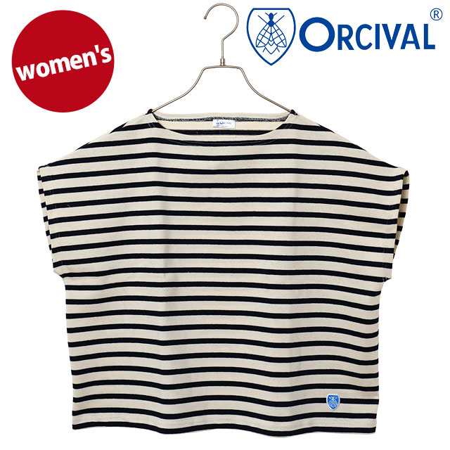 オーシバル ORCIVAL フレンチスリーブ ボートネック プルオーバー #B271 SS25 FRENCH SLEEVE BOAT NECK P.O. レディース ボーダー ECRU MARINE  正規取扱店