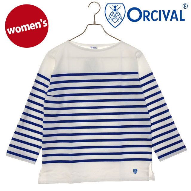 オーシバル ORCIVAL ボートネック ロングスリーブプルオーバー #6803 SS25 BOAT NECK L S P.O. レディース 長袖Tシャツ ボーダー WHITE BLUE 正規取扱店 ORCIVAL オーシバル ボートネック ロングスリーブプルオーバー