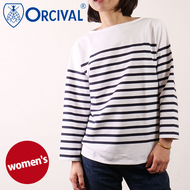 オーシバル ORCIVAL ボートネック ロングスリーブプルオーバー #6803 SS25 BOAT NECK L S P.O. レディース 長袖Tシャツ ボーダー WHITE PIRATE 正規取扱店