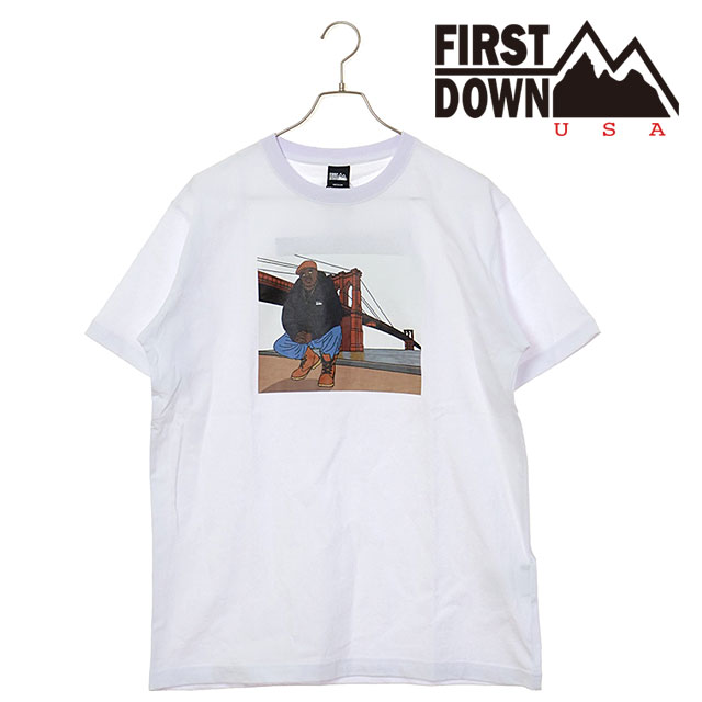 �t�@�[�X�g�_�E�� FIRST DOWN �X�v���b�h���u �V���[�g�X���[�uT�V���c F801101 SS25 FIRST DOWN × RISA Spread Love SS TEE �����Y �R���{ WHITE  ���K�戵�X